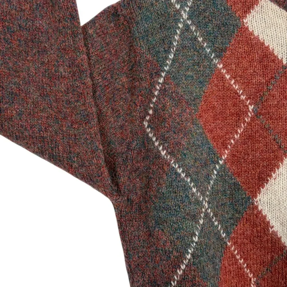 Lord Jeff Vintage Shetland Wool Argyle Sweater Size M Made in Ireland